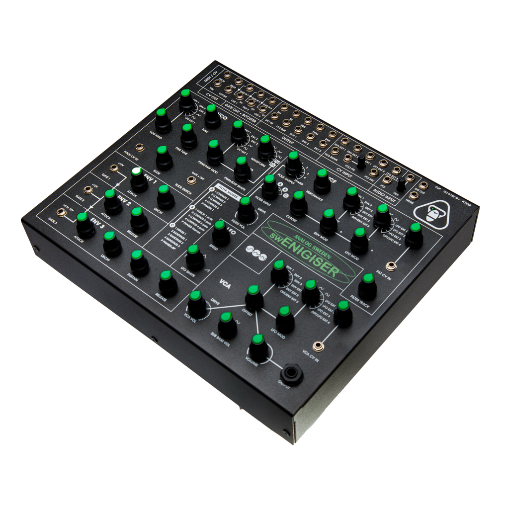 swEnigiser Limited Edition analoge synthesizer, schuin aanzicht