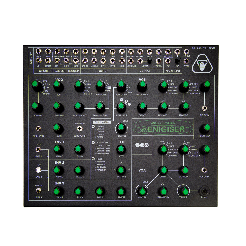 swEnigiser Limited Edition analoge synthesizer in zwarte Secret Gorilla-behuizing