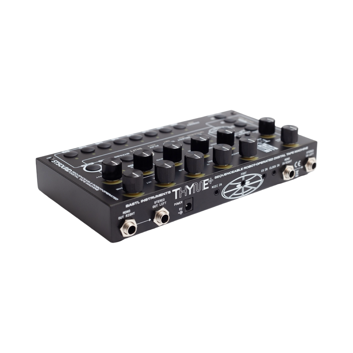 Bastl Thyme+, vue arrière en angle montrant les connexions