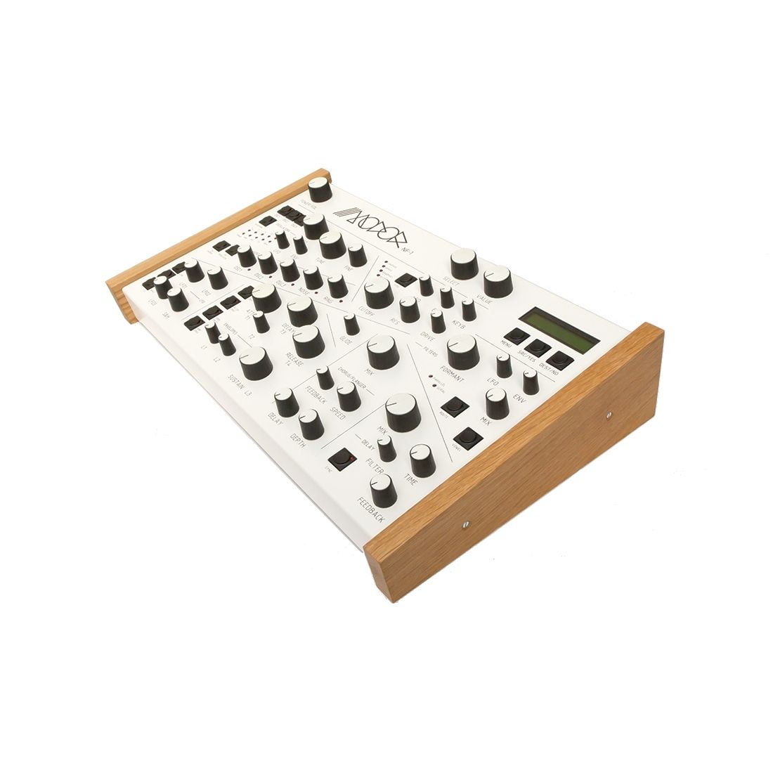 Synthétiseur numérique Modor NF-1 sur fond blanc