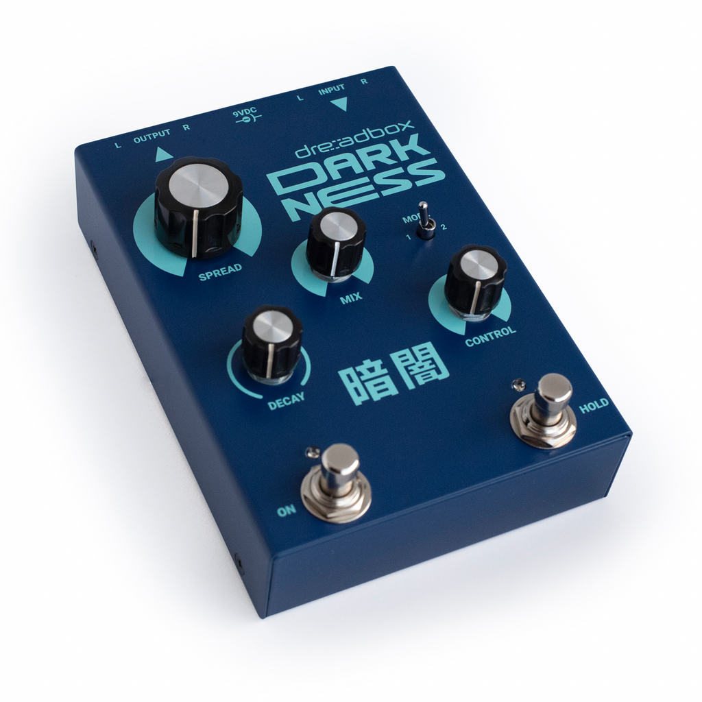 Dreadbox Darkness reverbpedaal, zijaanzicht