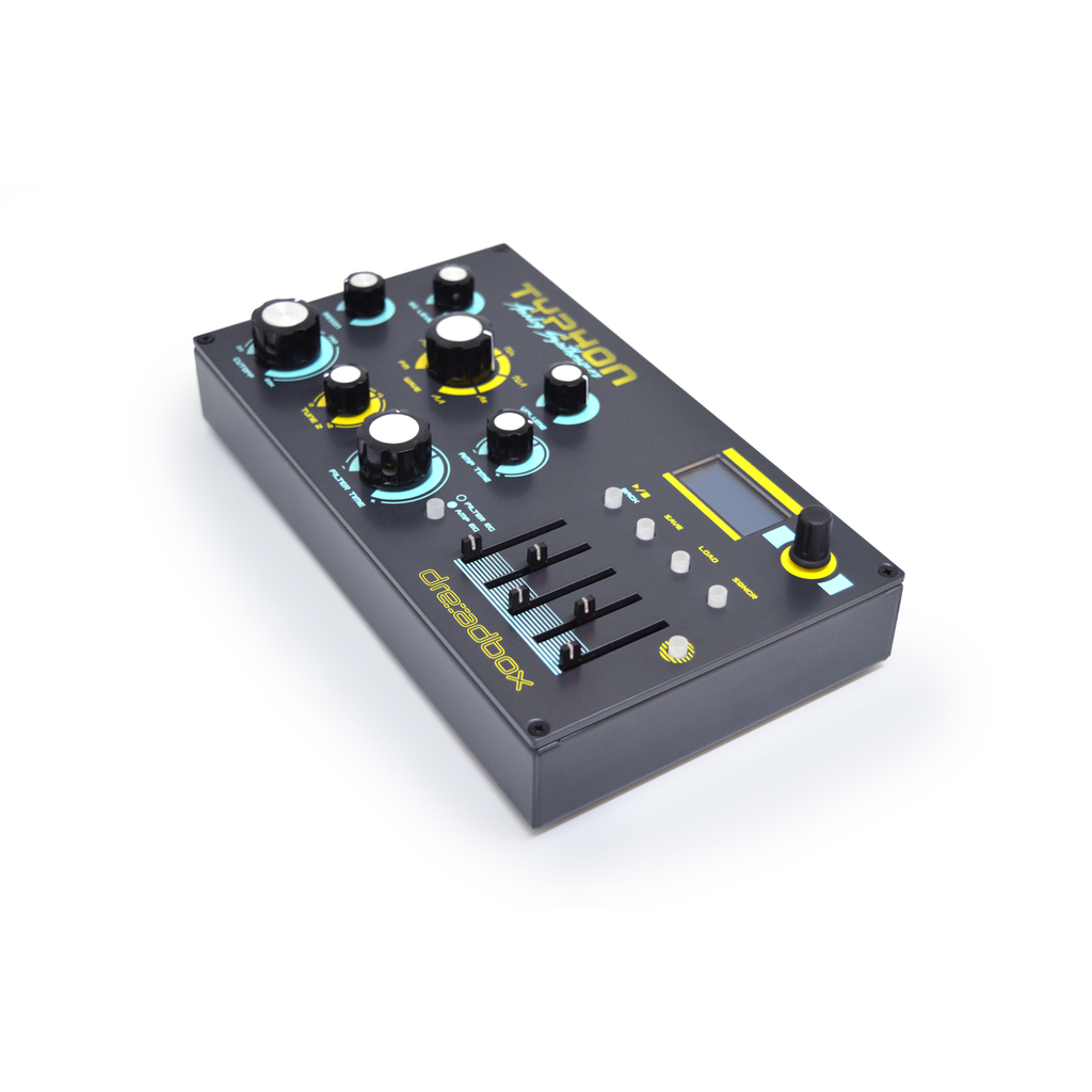 Dreadbox Typhon analoge synthesizer, rechter zijaanzicht