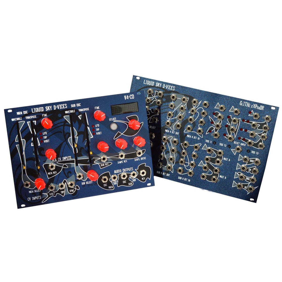 Liquid Sky d-vices UFO system with V4CO oscillator and GLITHc expander