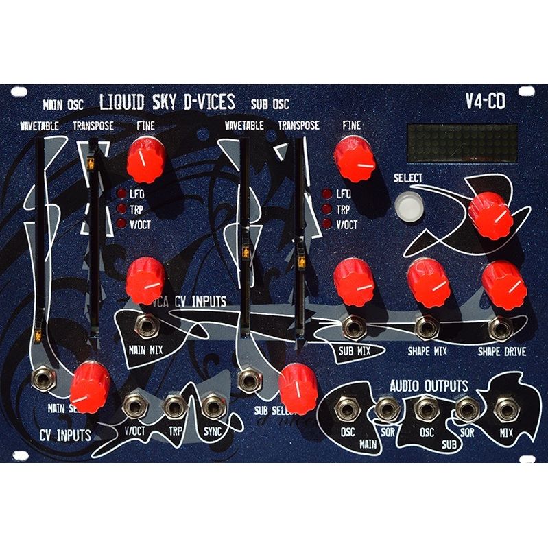 Module Eurorack double oscillateur à tables d'ondes Liquid Sky d-vices V4CO